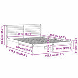 Bed Frame with Headboard Wax Brown 160 x 210 cm Solid Pine Wood 872316