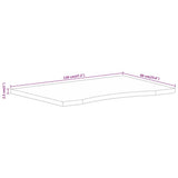 Desk Top with Curve 120x60x2.5 cm Solid Wood Rough Mango 370203