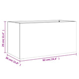 Planter White 62x30x29 cm Steel 841590