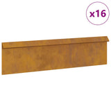 Snail Fence 16 pcs Rusty 100 x 3.5 x 25 cm Weathering Steel 874866