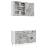 Kitchen Unit LUCCA 4 pcs Concrete Grey Engineered Wood 3438318