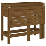 Garden Planter with Folding Tabletop Honey Brown Solid Wood Pine 825124