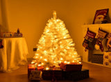 4 FT Pre-lit Artificial Christmas Tree, Hinged Xmas Pine Tree with 346 Branch Tips, 140 Lights and 28937358