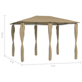Gazebo with Post Covers 3x4x2.6 m Taupe 160 g/m 313612