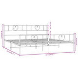 Metal Bed Frame without Mattress with Footboard Black 200x200cm 355488