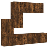 5 Piece TV Wall Units Smoked Oak Engineered Wood 3216493