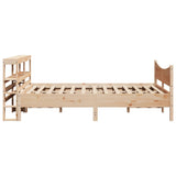 ZNTS Bed Frame with Headboard 150x200 cm King Size Solid Wood Pine 3306300