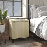 Bed Cabinets with Metal Legs Sonoma Oak 40x30x50 cm 805840
