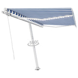 Manual Retractable Awning with LED 350x250 cm Blue and White 3069521