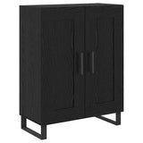 Highboard 2 pcs Black Oak Engineered Wood and Glass 3416097