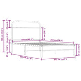 Bed Frame Without Mattress 107x203 cm Smoked Oak Engineered Wood 4100352