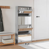 Shoe Cabinet with Mirror 4-Layer Grey Sonoma 63x17x134 cm 3228278