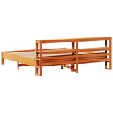 Bed Frame without Mattress Wax Brown 200x200 cm Solid Wood Pine 3306137
