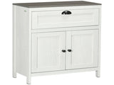 Bathroom Floor Cabinet, Freestanding Storage Cupboard with Drawer, Double Door Cabinet and T3398P344555