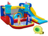 4 in 1 Kids Bouncy Castle Large Sailboat Style Inflatable House Slide Trampoline Water Pool Climbing T3398P348072