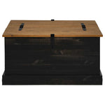 ZNTS Storage Chest HALDEN Black 91x91x47 cm Solid Wood Pine 4018408