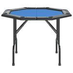 ZNTS 8-Player Folding Poker Table Blue 108x108x75 cm 80405