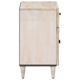 Bed cabinet with Drawer White 50 x 33 x 60 cm Solid Mango Wood 4018379