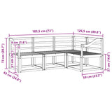 Outdoor Sofa Set 4 pcs White 185.5 x 126.5 x 73 cm 3387573