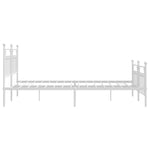 Metal Bed Frame without Mattress with Footboard White 180x200cm 353608