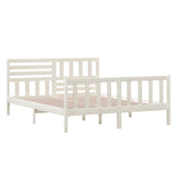 3101164 Bed Frame without Mattress White Solid Wood 160x200 cm