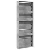 Shoe Cabinet with Mirror 5-Layer Concrete Grey 63x17x169.5 cm 3228281