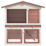 170838 Outdoor Rabbit Hutch 3 Doors Brown Wood