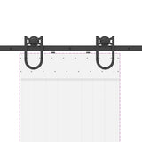 Sliding Door Hardware Kit 183 cm Steel Black 4009732