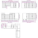 ZNTS 11 Piece Kitchen Cabinet Set Kalmar Gloss White Engineered Wood 3314943