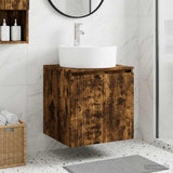 Wall-Mounted Sink Vanity Smoked Oak 49.5 x 44.5 x 65 cm 890437