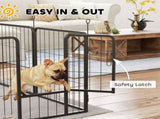 12-Panel Solid Dog Playpen with Doors, for Small Dogs, 60cm High, Black T3398P349747