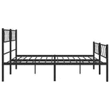 Metal Bed Frame without Mattress with Footboard Black 183x213cm 372300