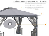3 x 3 Garden Gazebo Patio Party Tent Shelter Outdoor Canopy Double Tier Sun Shade Metal Frame T3398P322089