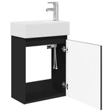 Bathroom Vanity Unit with Tap Black 45.5 x 22.5 x 84 cm 889512