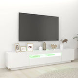 TV Cabinet with LED Lights White 200x35x40 cm 3081906