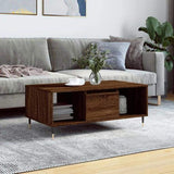 Coffee Table Brown Oak 90x50x36.5 cm Engineered Wood 830587