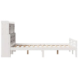 Bookcase Bed without Mattress White 135x190 cm Double Solid Wood Pine 3322254
