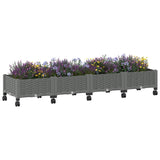 Garden Planter with Wheels Light Grey 160 x 40 x 33 cm PP 3423131