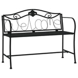 Garden Bench Black Steel 104 x 52 x 78 cm Durable Garden Bench 318831