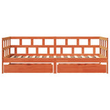 Daybed with Drawers without Mattress Wax Brown 90x200 cm Solid Wood 3302089