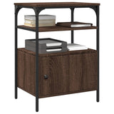 Printer Stand 3-Tier Brown Oak 50x40x76 cm Engineered Wood 842295