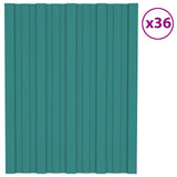 Roof Panel 36 pcs Green 60 x 45 cm Galvanised steel 42047101
