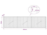 Gabion with 5 mm Wire and 5x5 cm Mesh 150x10x50 cm 3463941