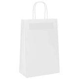 Paper Bags 250 pcs with Handles White 21x11x31 cm 4101616