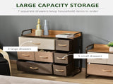 Chest of Drawers with 7 Foldable Drawers, 3-Tier Fabric Bedroom Dresser, Clothes Storage Unit for T3398P344162