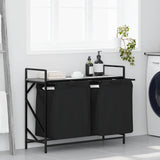 Laundry Basket 2 Compartments with Shelf Grey Sonoma 859078