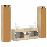 Bathroom Furniture Set 5 pcs Sonoma Oak 33 x 34.5 x 160 cm 3406025