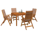 5-Piece Garden Dining Set 5 pcs Natural Solid Acacia Wood 3434617