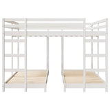 Triple Bunk Bed Frame White 200 x 200 cm Solid Pine Wood 3414559