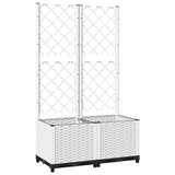 Garden Planter with Trellis White 80x40x136 cm PP 153282